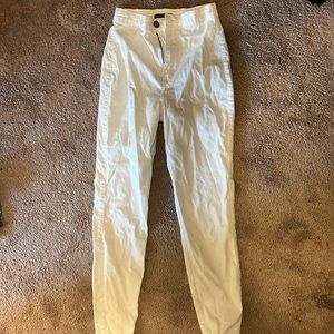 White high waisted skinny jeans